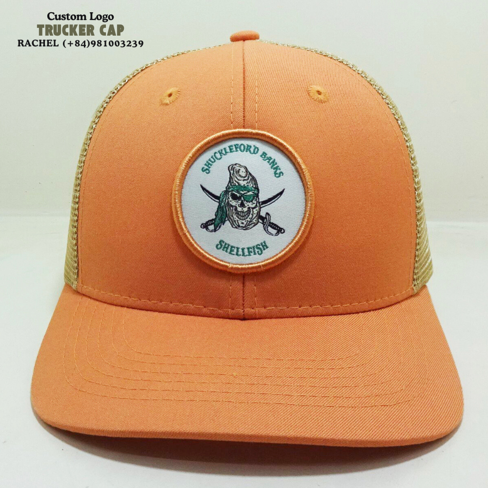Embroidered/Woven Patches 6 Panel Trucker Hats Structured Caps Slightlty Curved Brim Gorras Breathable Mesh Adjustable Snapback 2