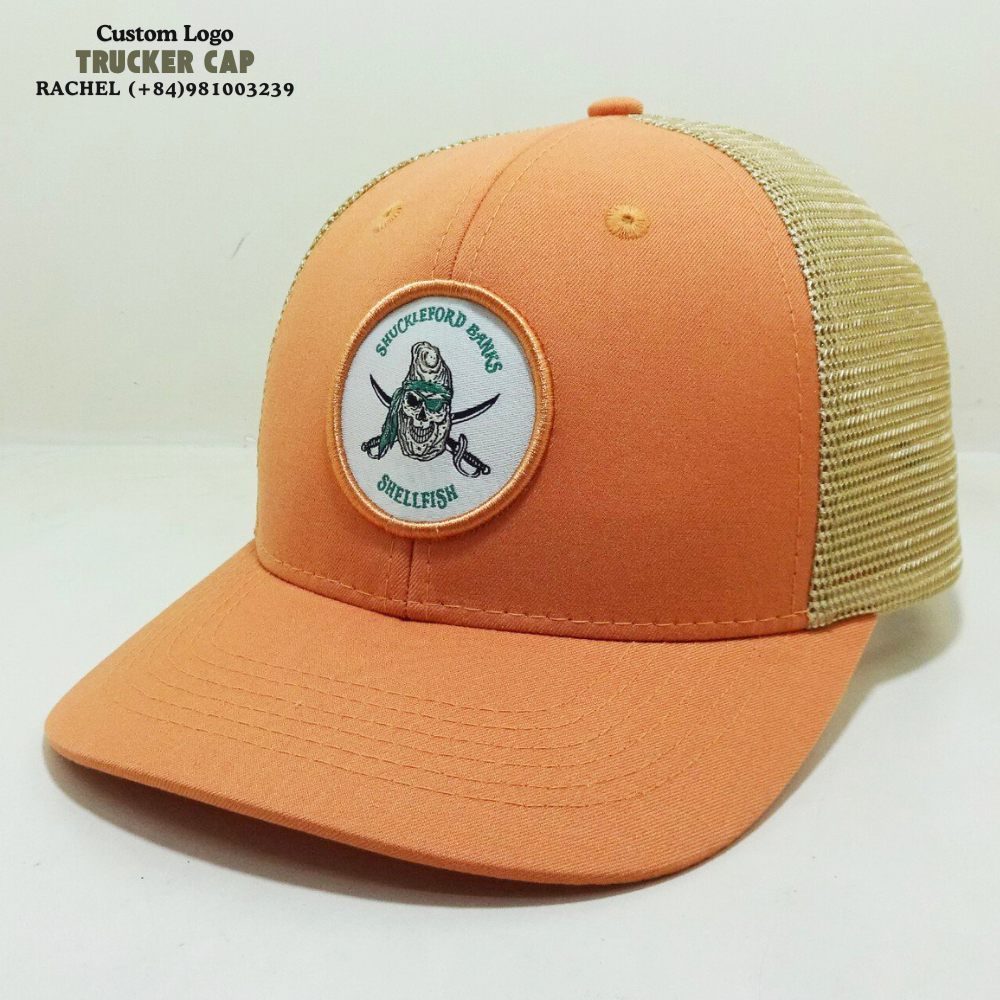 Embroidered/Woven Patches 6 Panel Trucker Hats Structured Caps Slightlty Curved Brim Gorras Breathable Mesh Adjustable Snapback 3