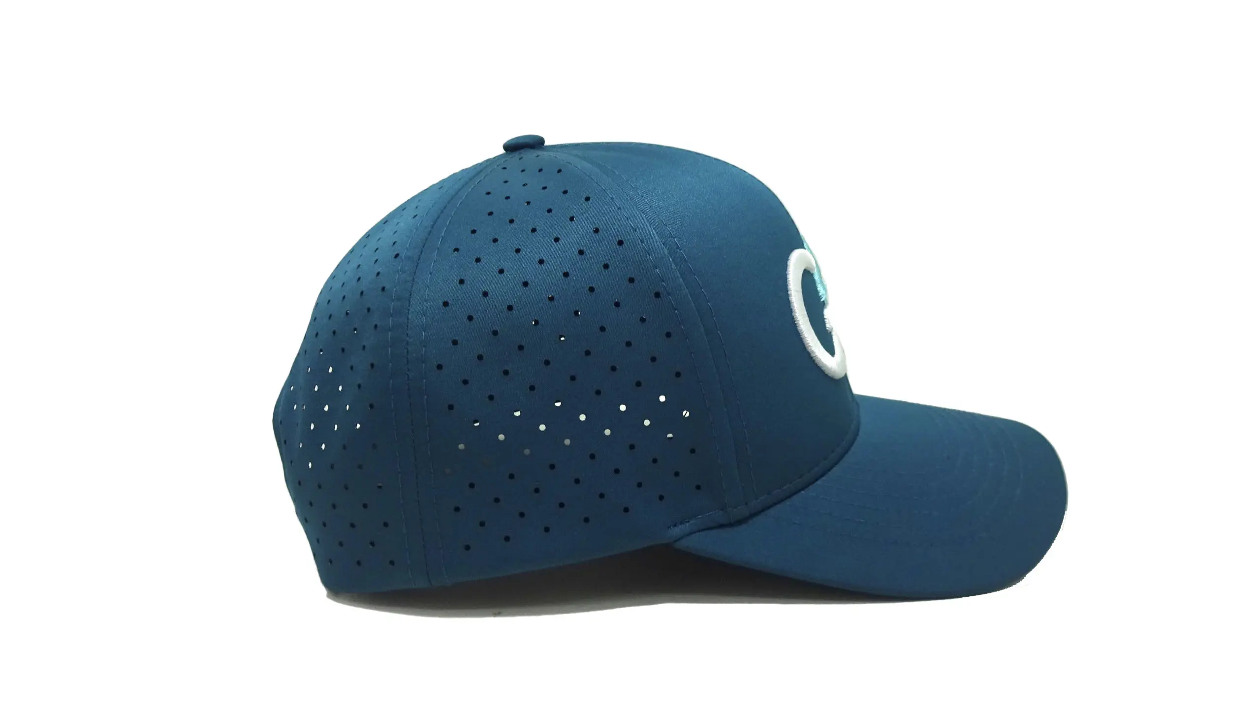 Embroidery Logo Basebaal Hat Polyester Spandex Golf Hats Snapback Caps Laser Cut Holes Curved Brim Cap Vietnam Factory 3