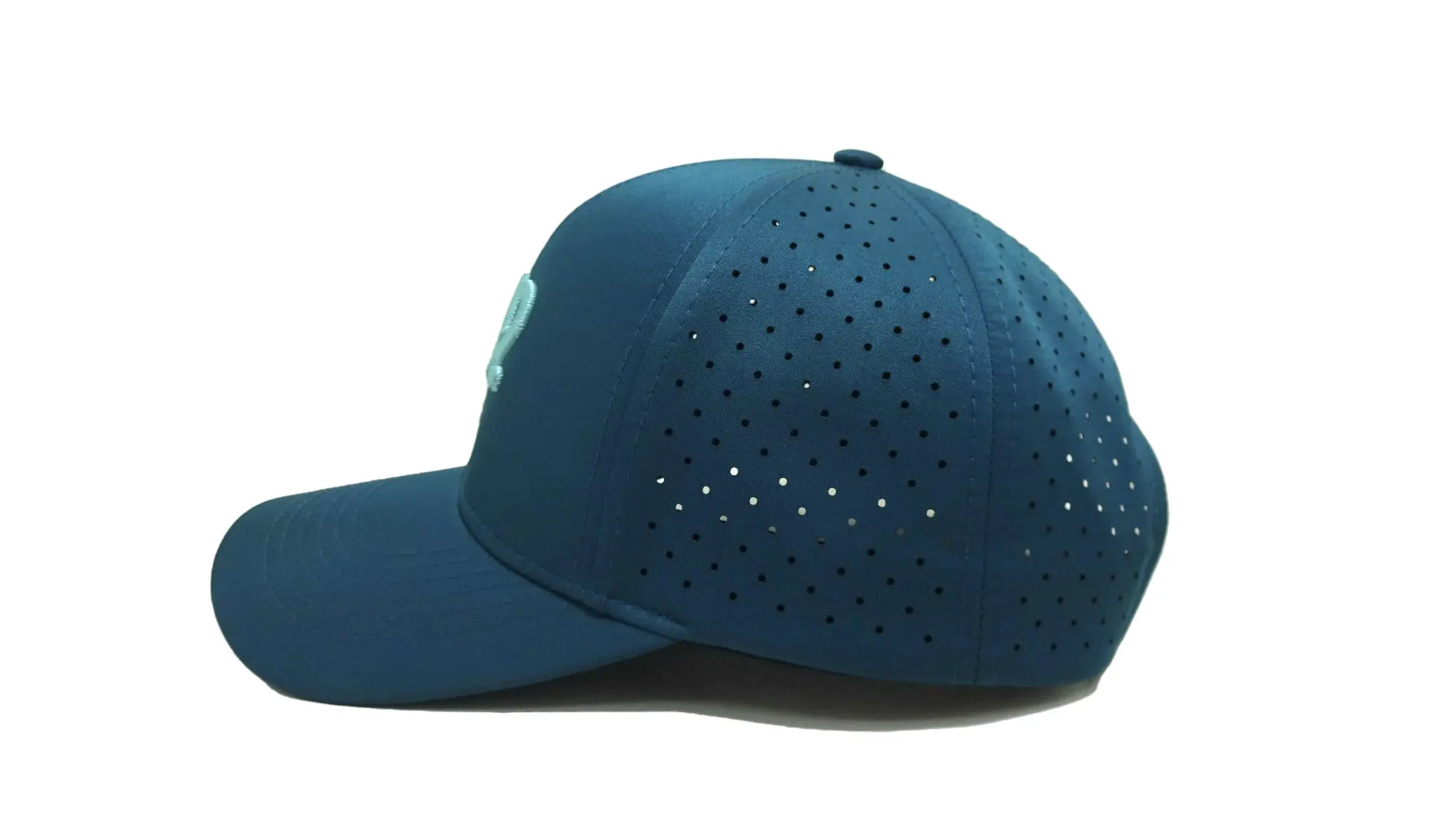 Embroidery Logo Basebaal Hat Polyester Spandex Golf Hats Snapback Caps Laser Cut Holes Curved Brim Cap Vietnam Factory 4