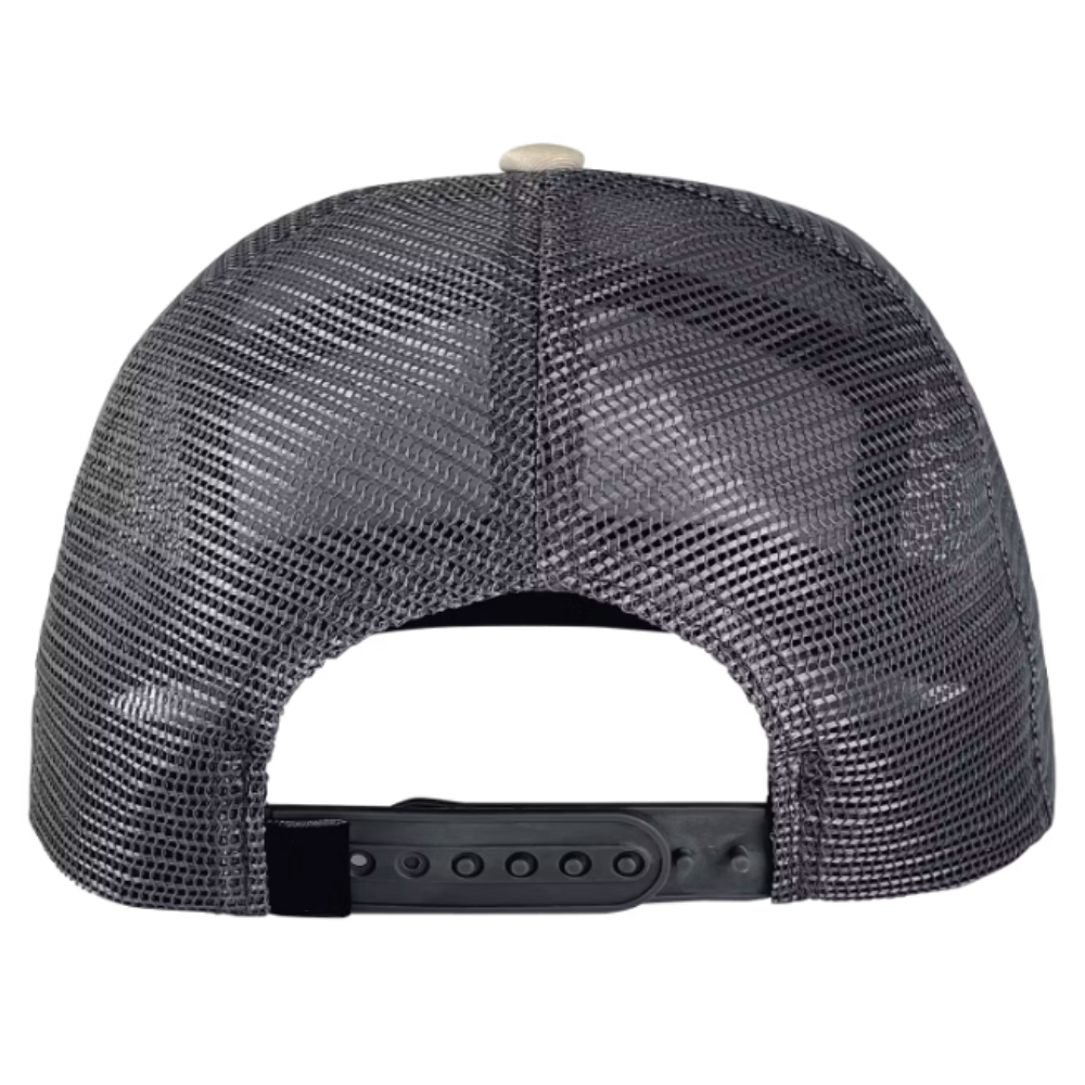 Engraved Leather Patch Hat 7 Panel Gorras Breathable Mesh Adjustable Plastic Single Row Buckle Snapback Flat Brim Wholesale OEM 7