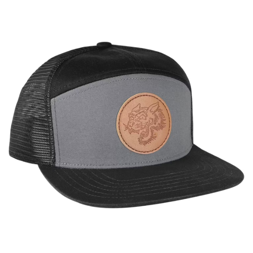 Engraved Leather Patch Hat 7 Panel Gorras Breathable Mesh Adjustable Plastic Single Row Buckle Snapback Flat Brim Wholesale OEM 3