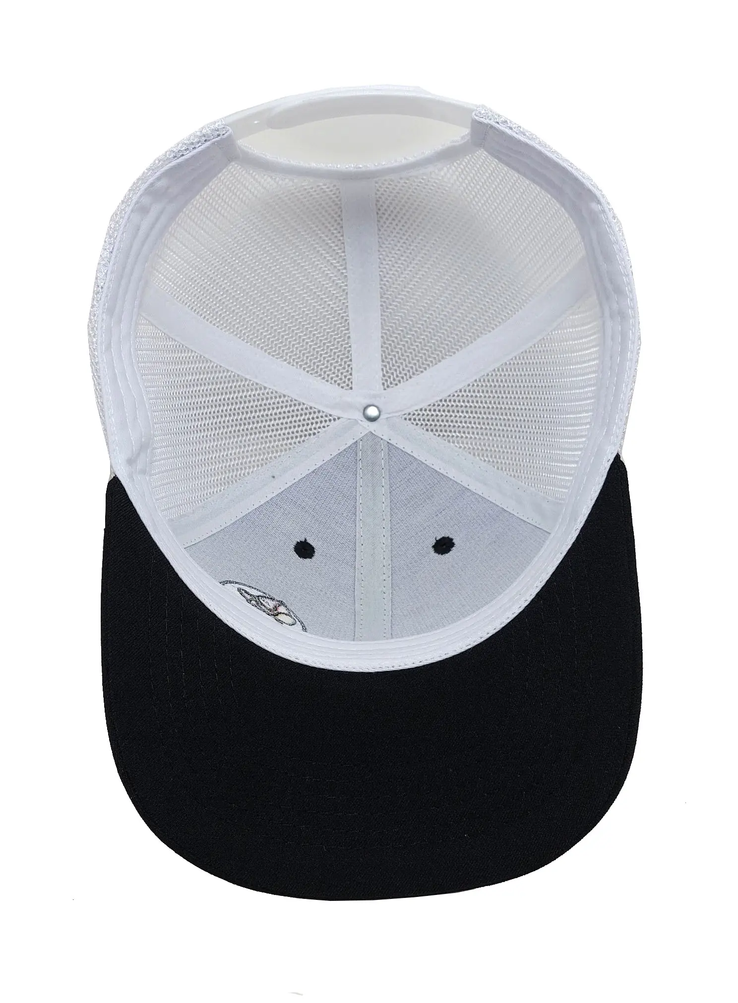Fashion High Quality 6-Panel 2D Embroidery Curved Brim Black Color Medium Profile Structured Unisex Trucker Hat 5