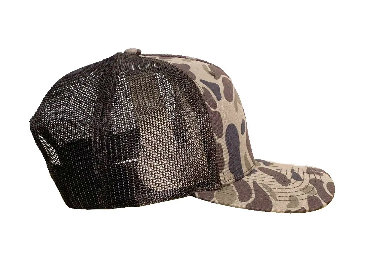 Fashion Outdoor Camo Trucker Hat High Quality Wholesale Custom Hats Hiphop Snapback Cap Mesh Back Adjustable Size Trucker Hat 3