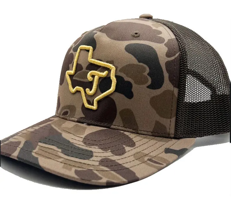 Fashion Outdoor Camo Trucker Hat High Quality Wholesale Custom Hats Hiphop Snapback Cap Mesh Back Adjustable Size Trucker Hat 2