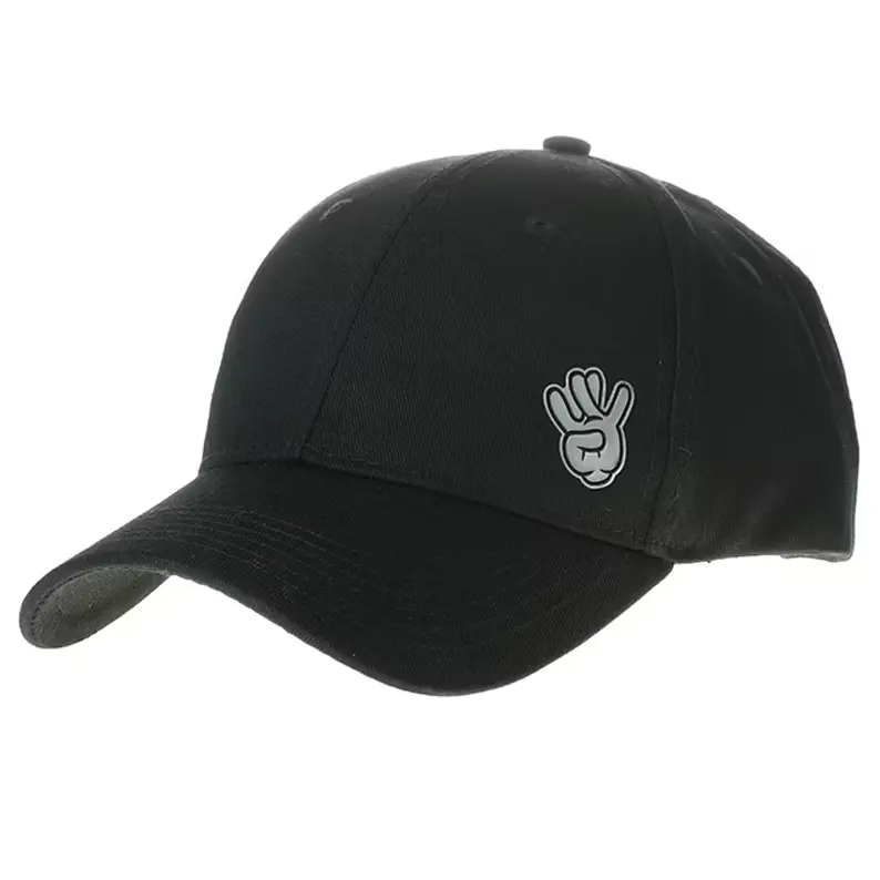 Finger Logo Baseball Caps Vietnam Made Black Dad Hat Hip Hop Style Adjustable Fit Casual Outdoor Fashion Streetwear Promotion L1 3
