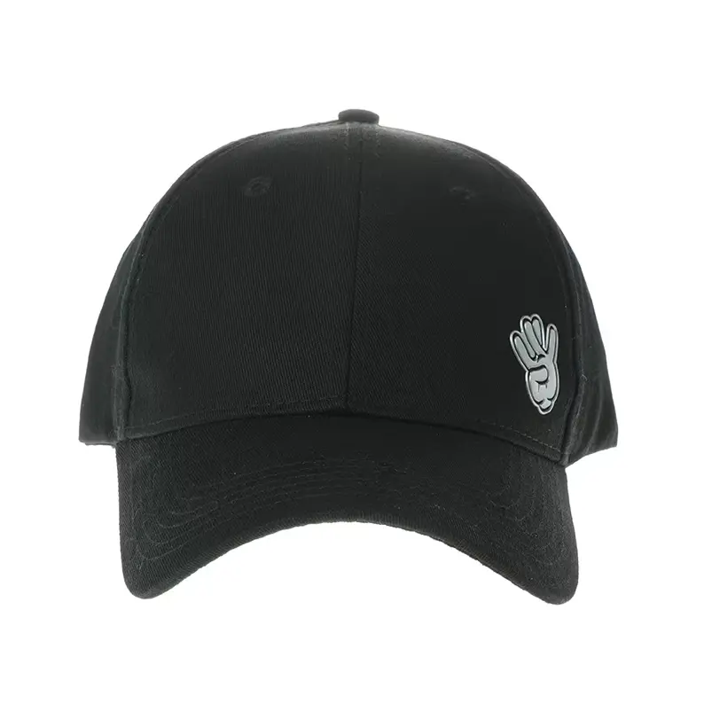 Finger Logo Baseball Caps Vietnam Made Black Dad Hat Hip Hop Style Adjustable Fit Casual Outdoor Fashion Streetwear Promotion L1