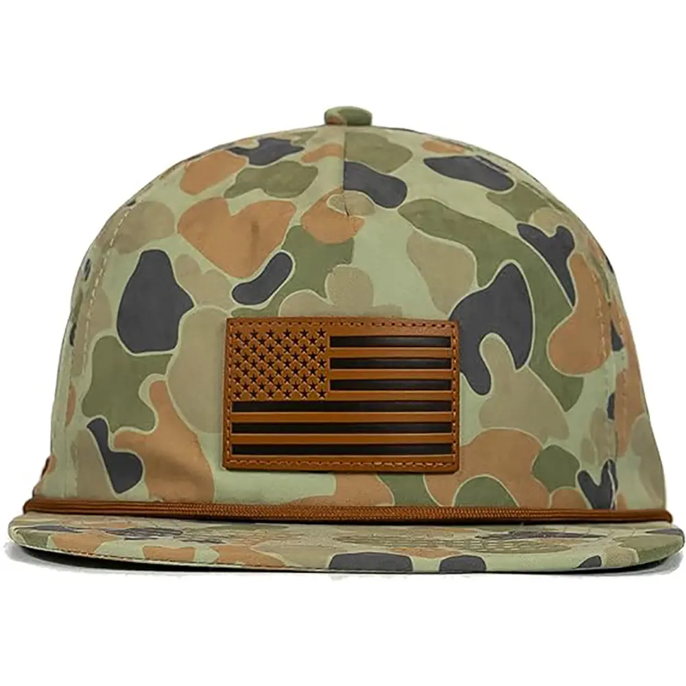 Flag logo Customized Baseball Cap Low Moq Plain Men Camo Baseball Snapback Cap Hat in Bulk With Rope 2