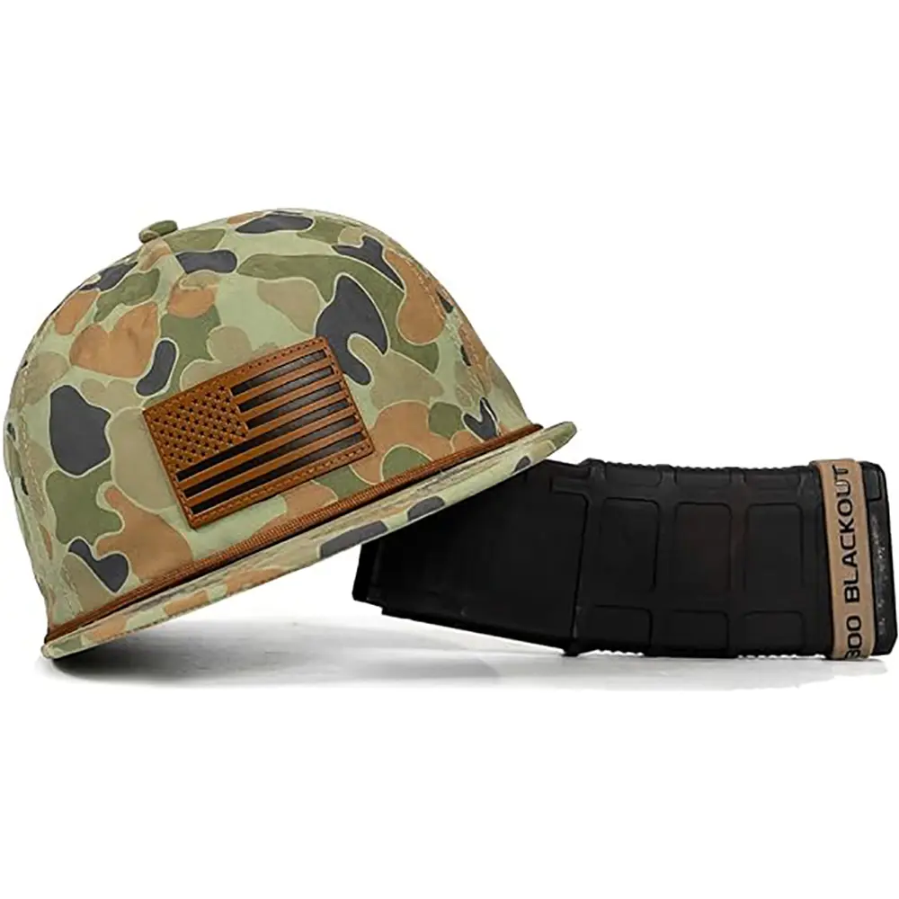 Flag logo Customized Baseball Cap Low Moq Plain Men Camo Baseball Snapback Cap Hat in Bulk With Rope 3
