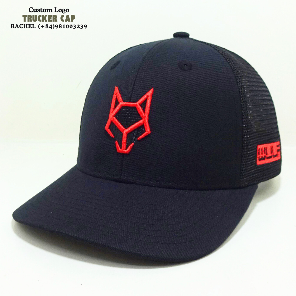 Flat/3D Embroidered Logo Trucker Hats 6 Panel Gorras Structured Caps Custom Printed Inner Tapes Closure Tag Adjustable Snapback 3