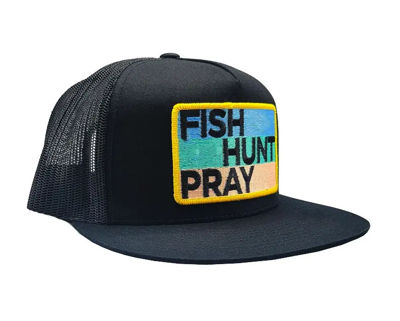 Flat Brim 5 Panels Sports Cap Wholesale Products Woven Patch Logo Structured Adjustable High Quality Medium Profile Trucker Hat 3