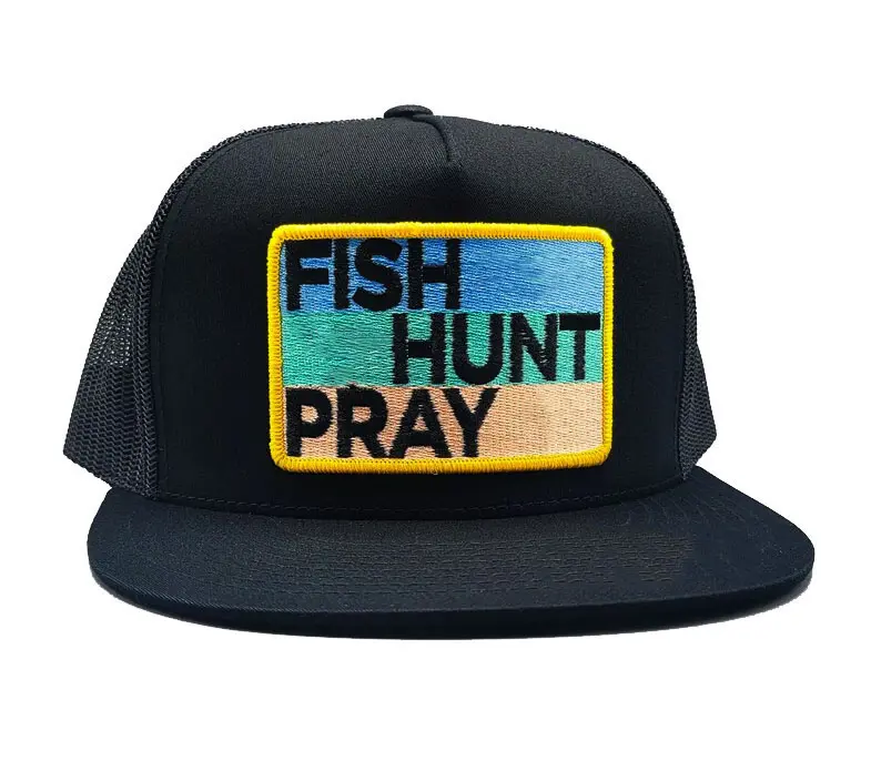 Flat Brim 5 Panels Sports Cap Wholesale Products Woven Patch Logo Structured Adjustable High Quality Medium Profile Trucker Hat 2