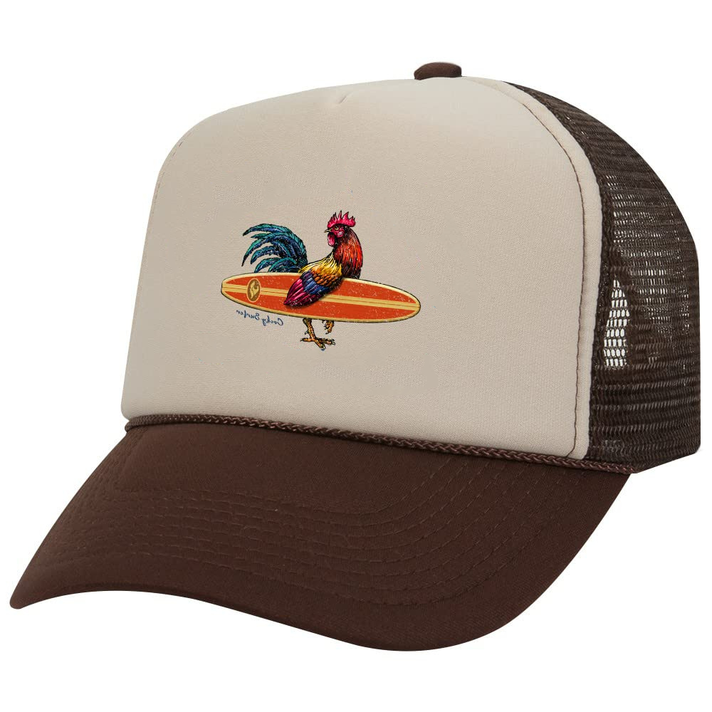 Foam Trucker Hat 5 Panel Custom Color Mesh and Brim Digital Printed Logo Animal Pattern Snapback Plastic Single Row Buckle OEM 2