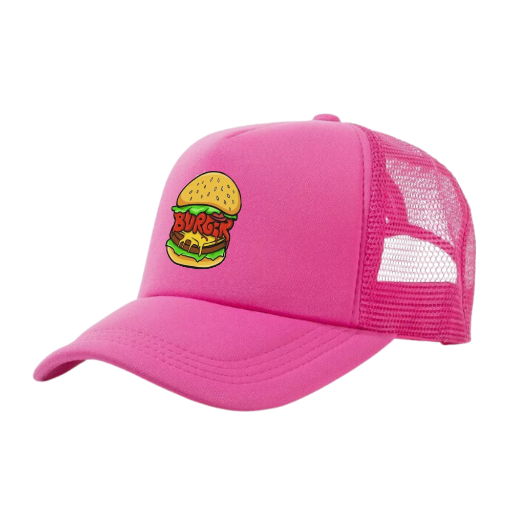 Foam Trucker Hat 5 Panel Gorras Printed Logo Food Pattern Custom Mesh Snapback Plastic Single Row Buckle For Men Women All Ages 5