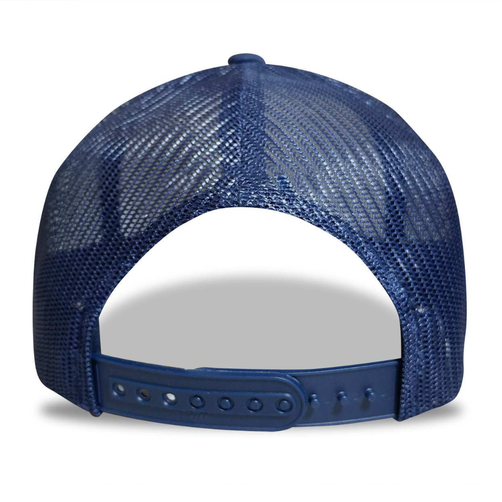 Foam Trucker Hats 5 Panel Gorras Digital Printed Caps Navy Blue/White Breathable Mesh Adjustable Plastic Single Row Buckle OEM 5