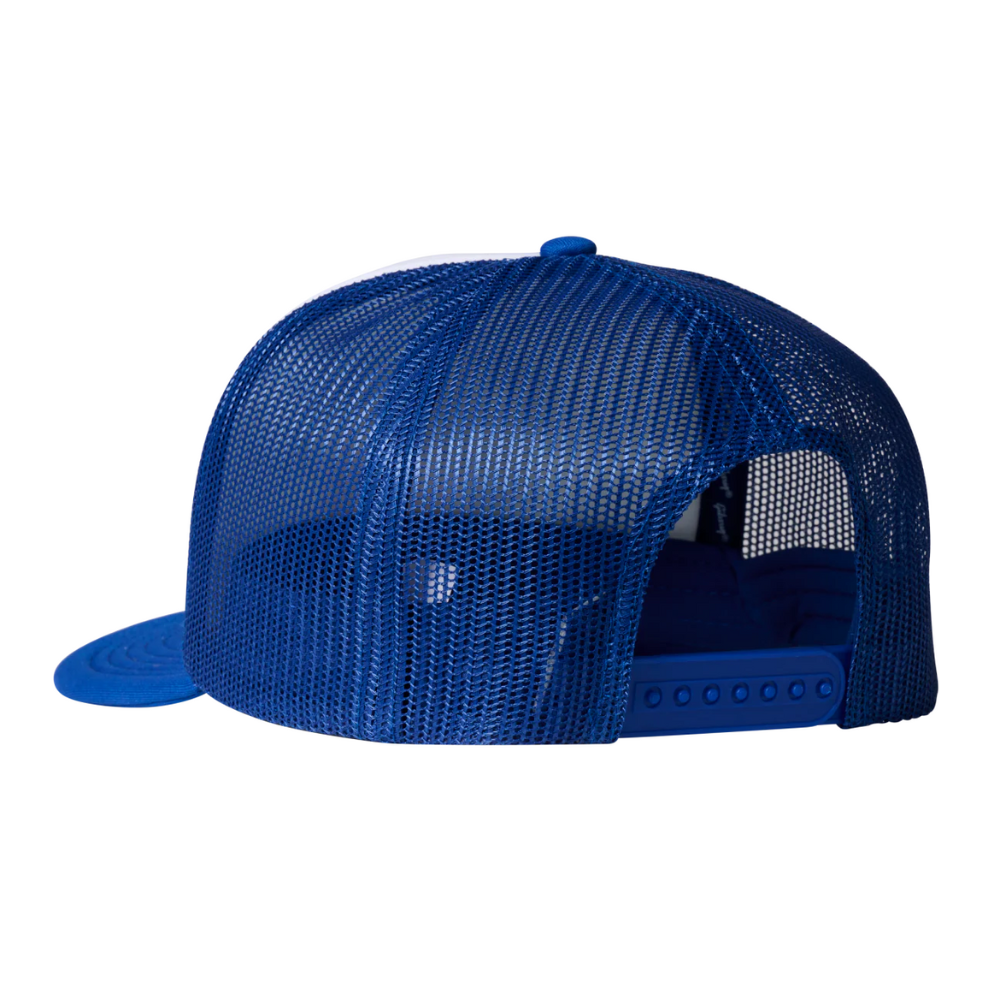 Foam Trucker Hats 5 Panel Gorras Digital Printed Caps Navy Blue/White Breathable Mesh Adjustable Plastic Single Row Buckle OEM 4