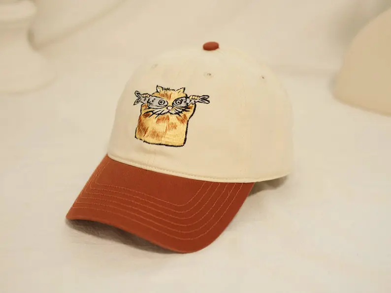 Funny Cat 2D Embroidery Vietnam Baseball Caps Two Tone Hat Adjustable Gorras Gift For Women Men Casual Outdoor Stylish Travel L1 3