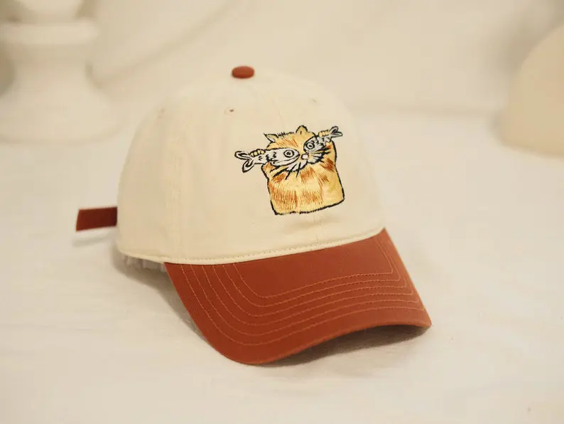 Funny Cat 2D Embroidery Vietnam Baseball Caps Two Tone Hat Adjustable Gorras Gift For Women Men Casual Outdoor Stylish Travel L1 4