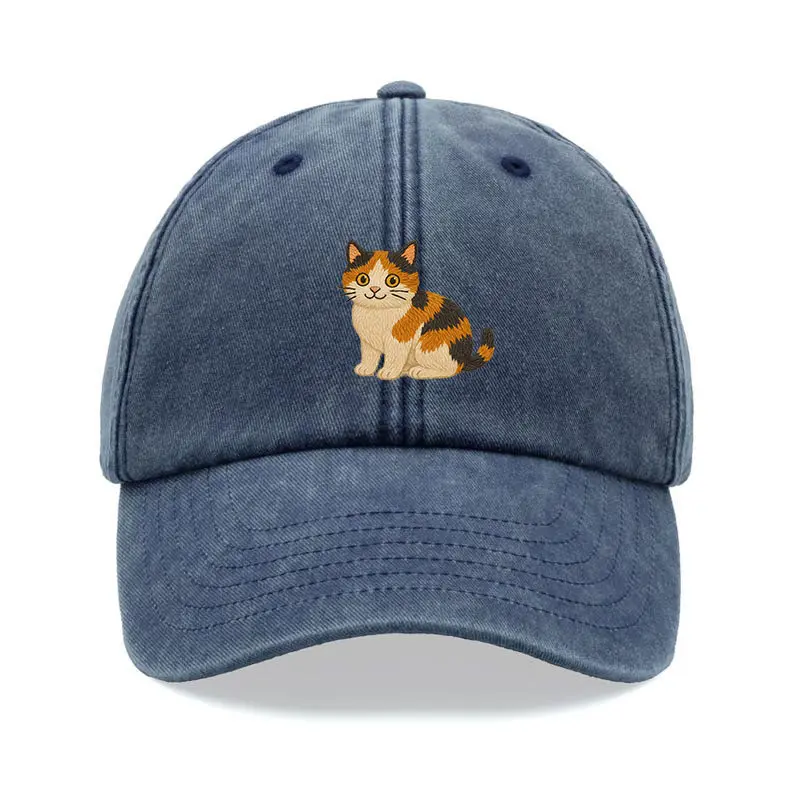 Funny Cat Embroidered Baseball Caps Vietnam Vintage Washed Cotton Adjustable Fit Dad Hat For Men Women Casual Brand Promotion L1 4