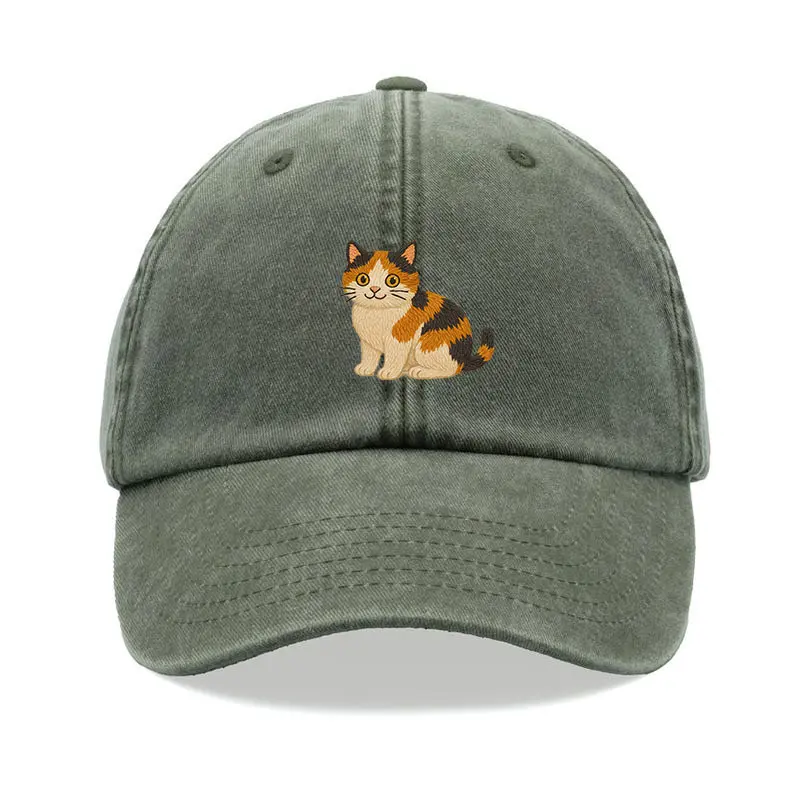 Funny Cat Embroidered Baseball Caps Vietnam Vintage Washed Cotton Adjustable Fit Dad Hat For Men Women Casual Brand Promotion L1
