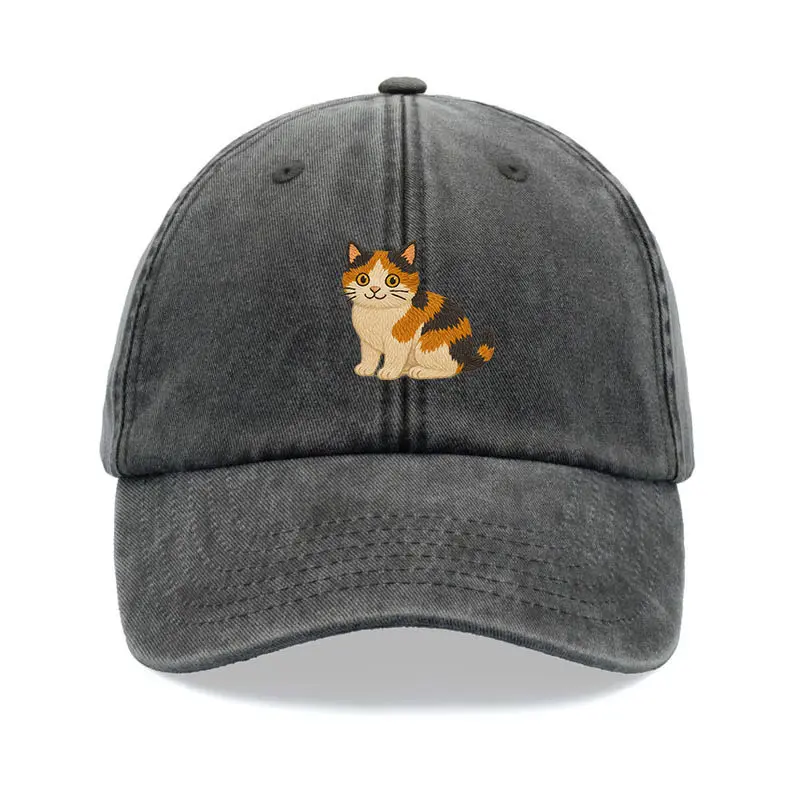 Funny Cat Embroidered Baseball Caps Vietnam Vintage Washed Cotton Adjustable Fit Dad Hat For Men Women Casual Brand Promotion L1 5