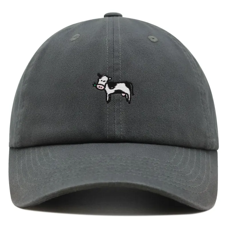 Funny Cow Embroidery Baseball Cap Vietnam Made 6 Panel Hat Custom Logo Gorras For Animal Lovers Unisex Casual Farmer Style L01 6