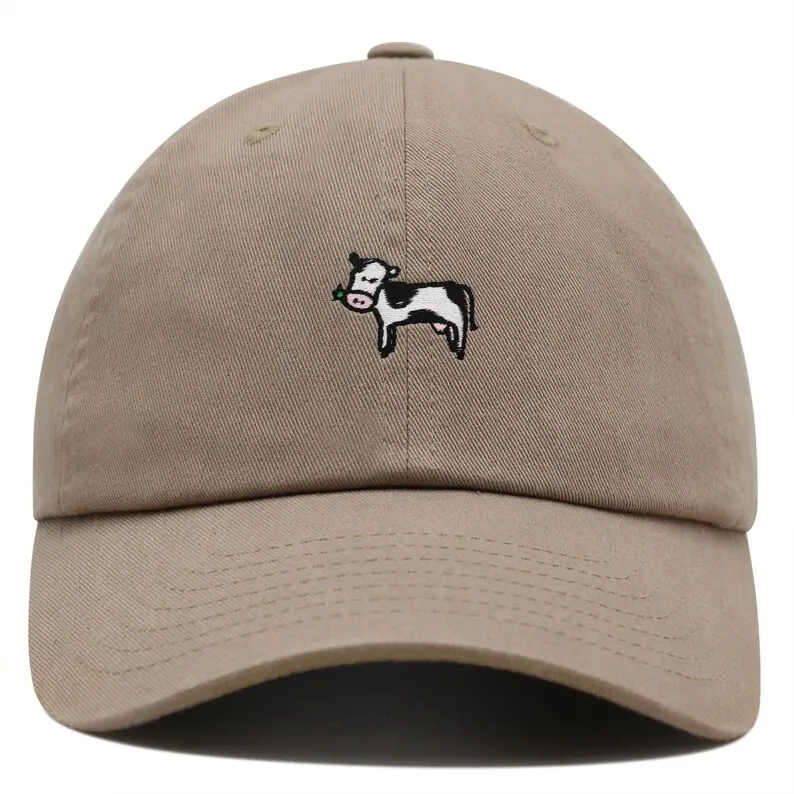 Funny Cow Embroidery Baseball Cap Vietnam Made 6 Panel Hat Custom Logo Gorras For Animal Lovers Unisex Casual Farmer Style L01 1