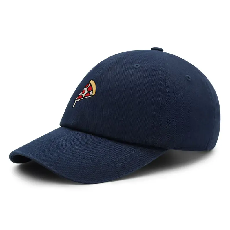 Funny Pizza Embroidery Baseball Caps Vietnam Factory Structured Adjustable Fit Hat For Food Lovers Casual Brand Promotion L01 3
