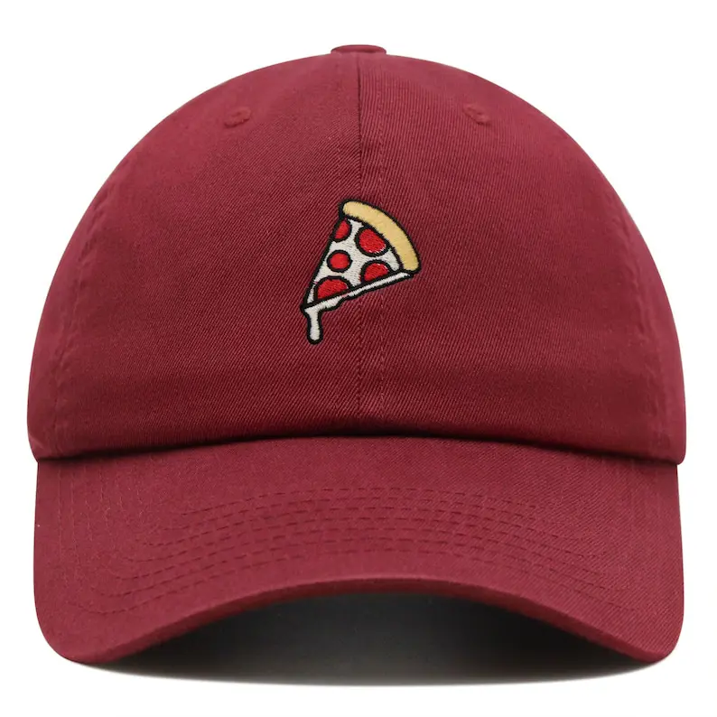 Funny Pizza Embroidery Baseball Caps Vietnam Factory Structured Adjustable Fit Hat For Food Lovers Casual Brand Promotion L01 6