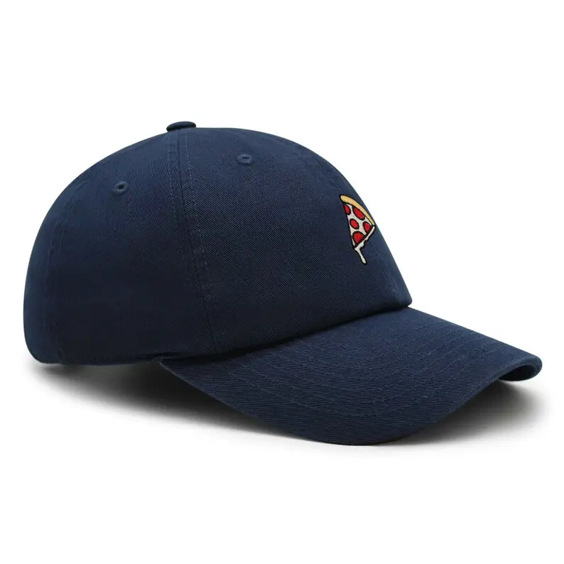 Funny Pizza Embroidery Baseball Caps Vietnam Factory Structured Adjustable Fit Hat For Food Lovers Casual Brand Promotion L01 4