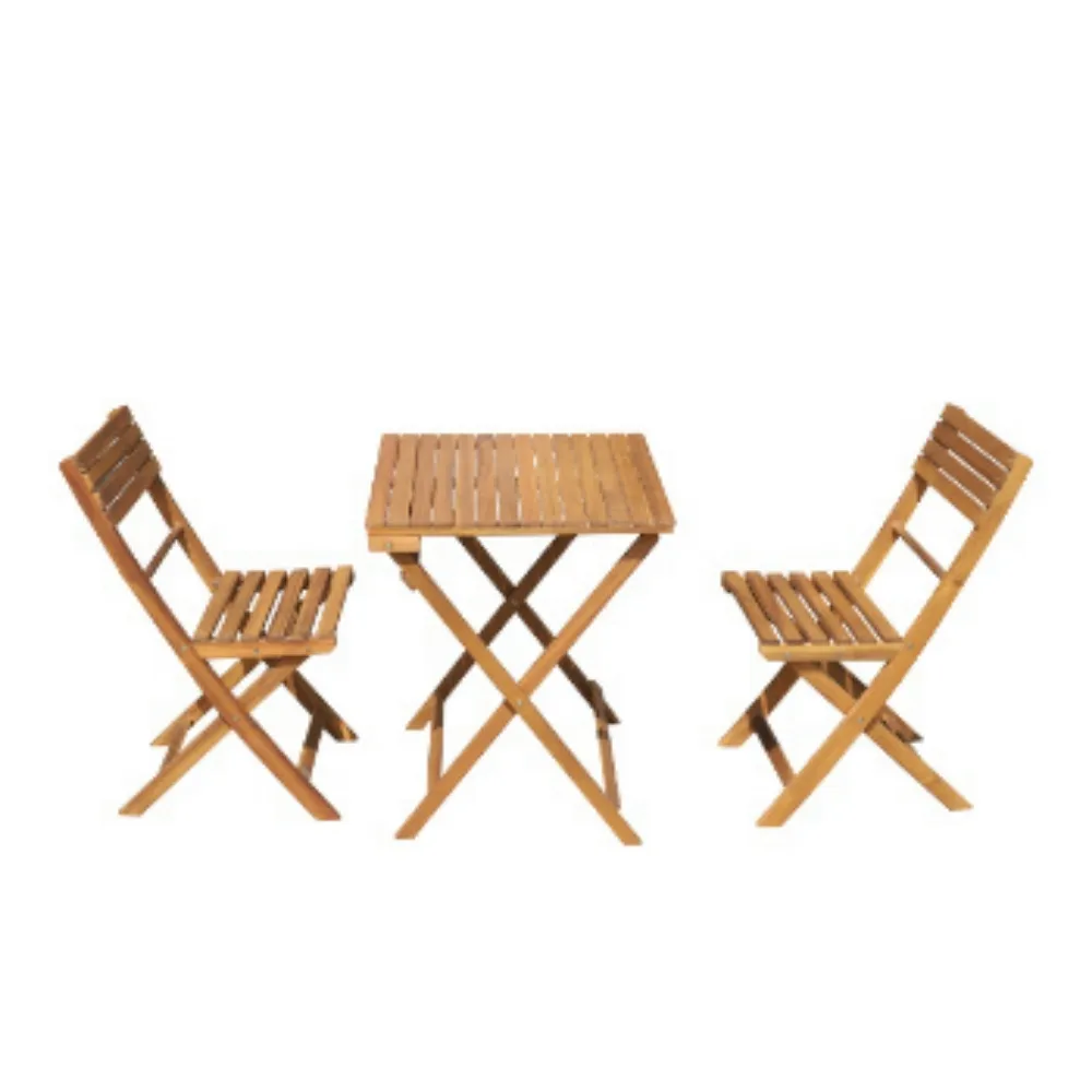 Garden Outdoor Furniture Modern Wood Dining Table Set Bistro Set Square Factory Price Patio Furniture Vietnam Manufacturer 5