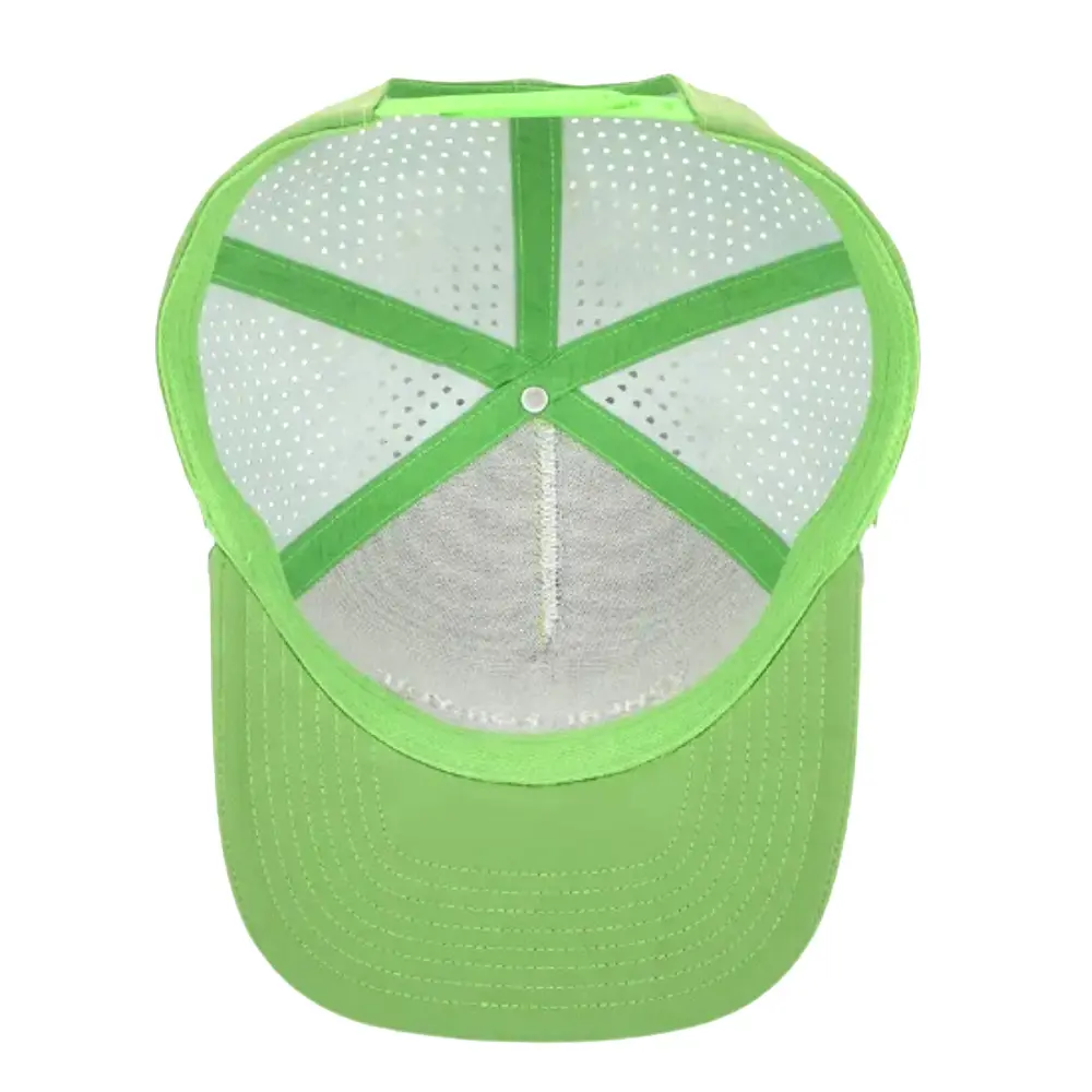 Golf Hat Laser Cut Hole Perforated Waterproof Trucker Hats 5 Panel With Rope Caps Contrast Color Structured Embroidered Logo OEM 6