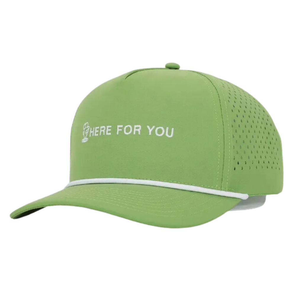 Golf Hat Laser Cut Hole Perforated Waterproof Trucker Hats 5 Panel With Rope Caps Contrast Color Structured Embroidered Logo OEM 3
