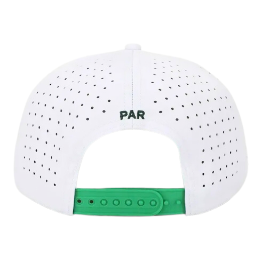 Golf Hat Laser Cut Hole Perforated Waterproof Trucker Hats Structured Embroidered Logo Breathable Mesh Custom Printed Inner Tape 5