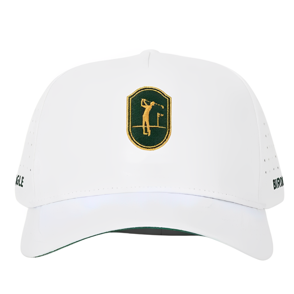 Golf Hat Laser Cut Hole Perforated Waterproof Trucker Hats Structured Embroidered Logo Breathable Mesh Custom Printed Inner Tape 1