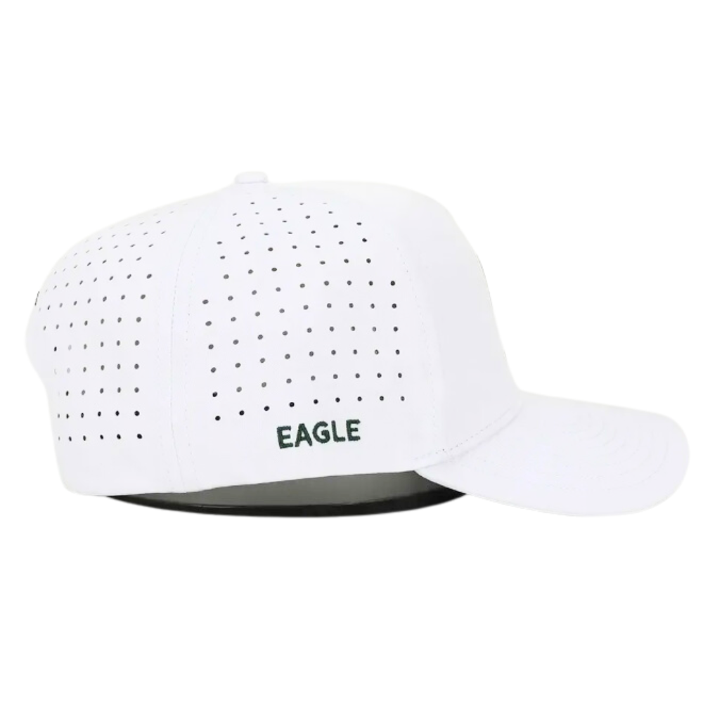 Golf Hat Laser Cut Hole Perforated Waterproof Trucker Hats Structured Embroidered Logo Breathable Mesh Custom Printed Inner Tape 3