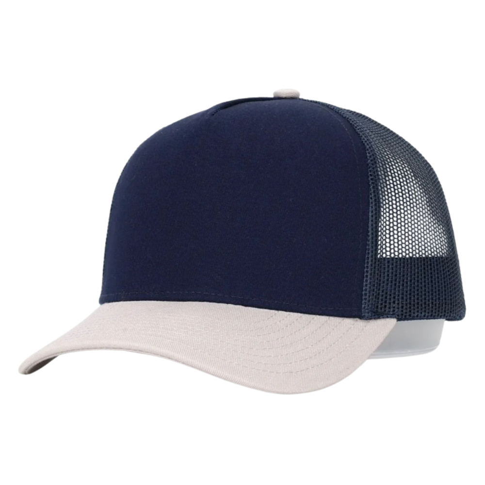 Gorras 5 Panel Trucker Hats Rubber PVC Logo Patch Structured Caps Curved Brim Breathable Mesh Adjustable Single Row Snapback OEM 3