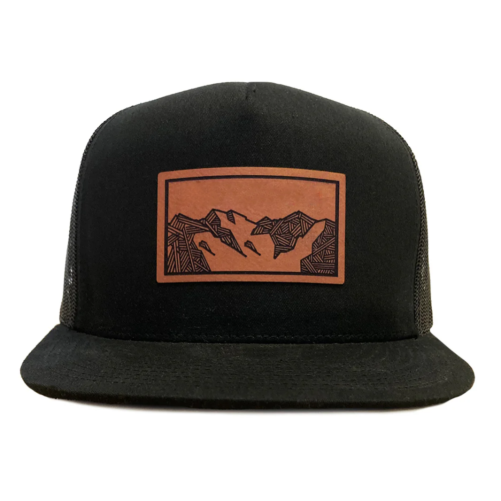 Gorras 7 Panel Trucker Hats Leather Patch Hat Flat Brim Breathable Mesh Adjustable Snapback Buckle Promotions Wholesale Unisex 2