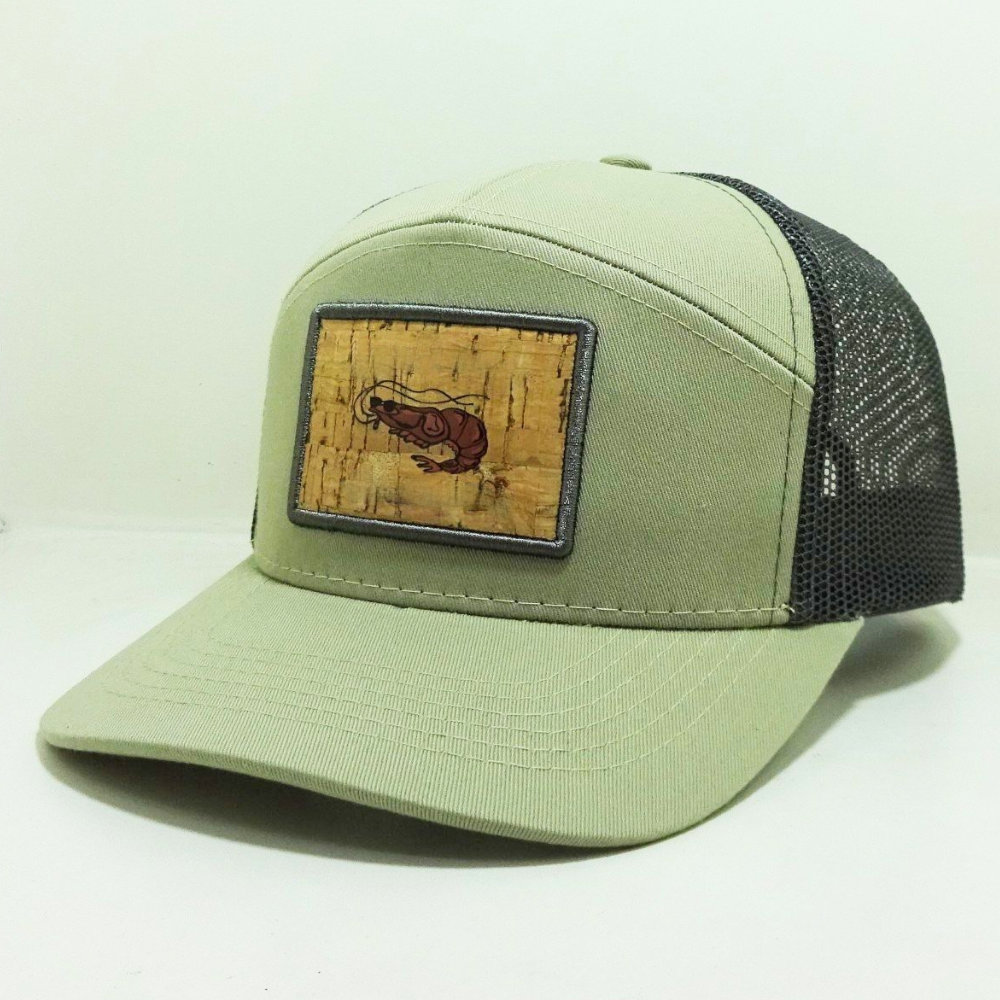 Gorras 7 Panel Trucker Hats Leather Patches Structured Caps Light Green/Black Label On Sweatband Adjustable Snapback Closure OEM 2