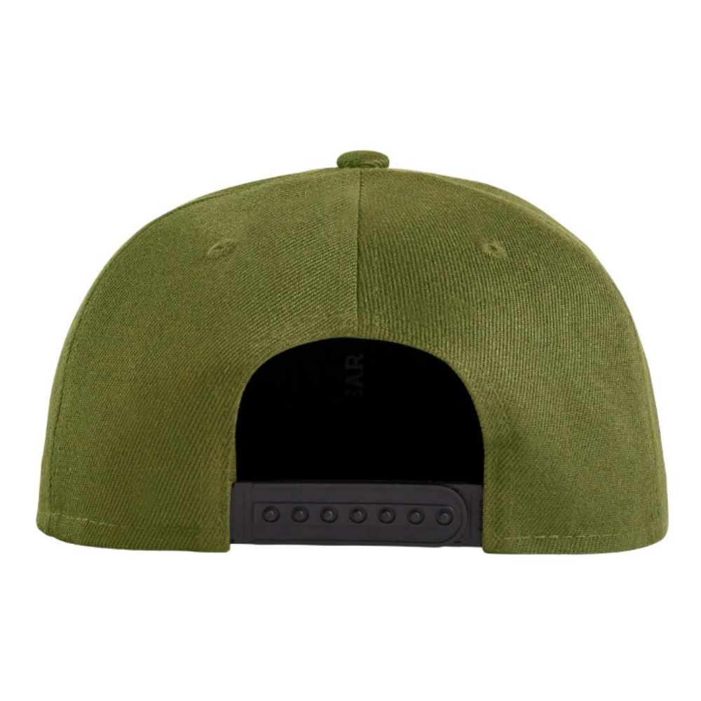 Gorras Olive/Loden Green Snapback Caps 6 Panel Embroidered Logo Patches Structured Flat Brim Adjustable Plastic Closure Unisex 7