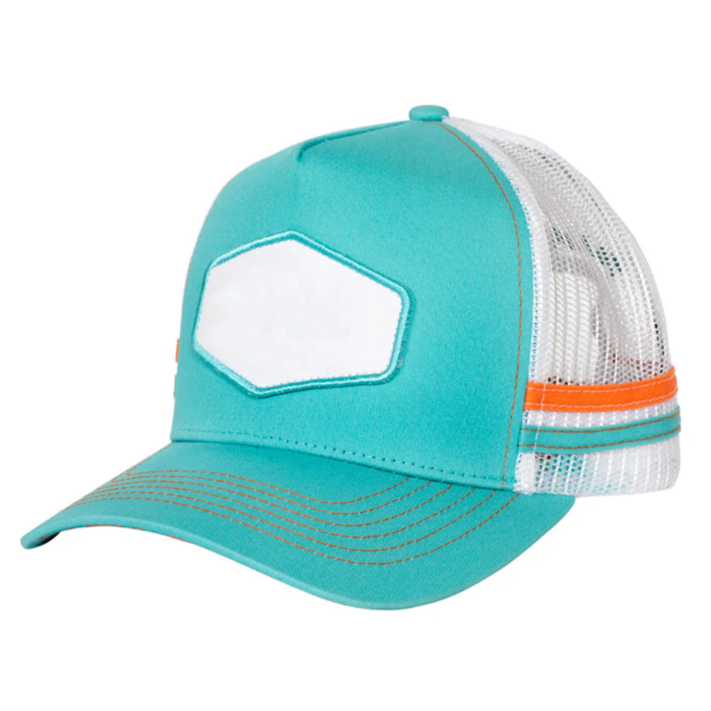 Gorras Side Stripes Trucker Hat 5 Panel Caps Embroidered Logo Patches Contras Stitching Line Snapback Closure Plastic Buckle OEM 4