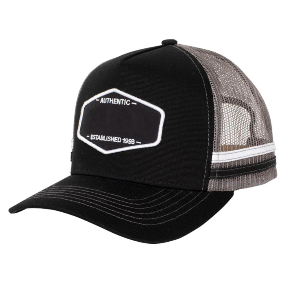 Gorras Side Stripes Trucker Hat 5 Panel Embroidered Caps Contrast Colors Curved Brim Plastic Single Row Buckle Snapback Closure 4
