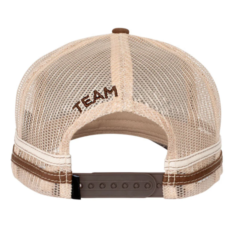 Gorras Side Stripes Trucker Hat 5 Panel Embroidered Caps Contrast Colors Curved Brim Plastic Single Row Buckle Snapback Closure 3