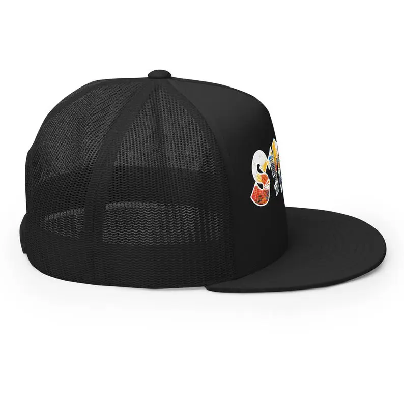 Graffiti Style City Night Logo Trucker Hat Vietnam Made Print Snapback Caps Plain Mesh For Casual Streetwear Brand Promotion L01 5