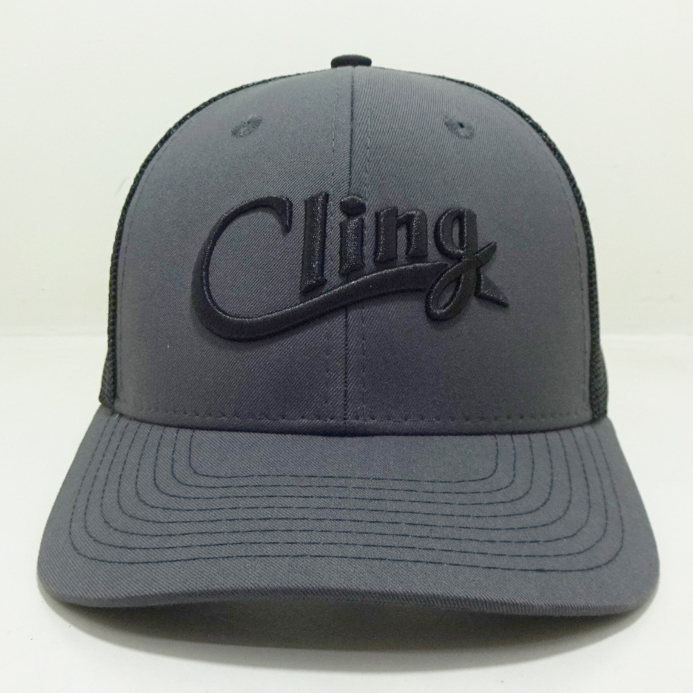 Gray/Black 3D Embroidered Trucker Hats 6 Panel R 112 Gorras Structured Caps Slightly Curved Brim Contrast Stitching For Brands 1