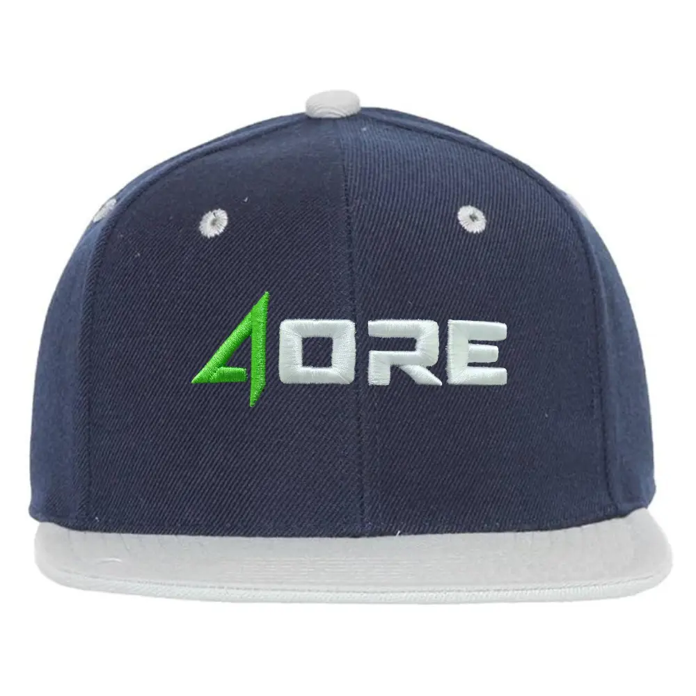 Gray Navy Blue Snapback 6 Panel Classic Styles 3D Embroidery Custom Contrast Eyelets Flat Brim Plastic Single Row Buckle Closure 2