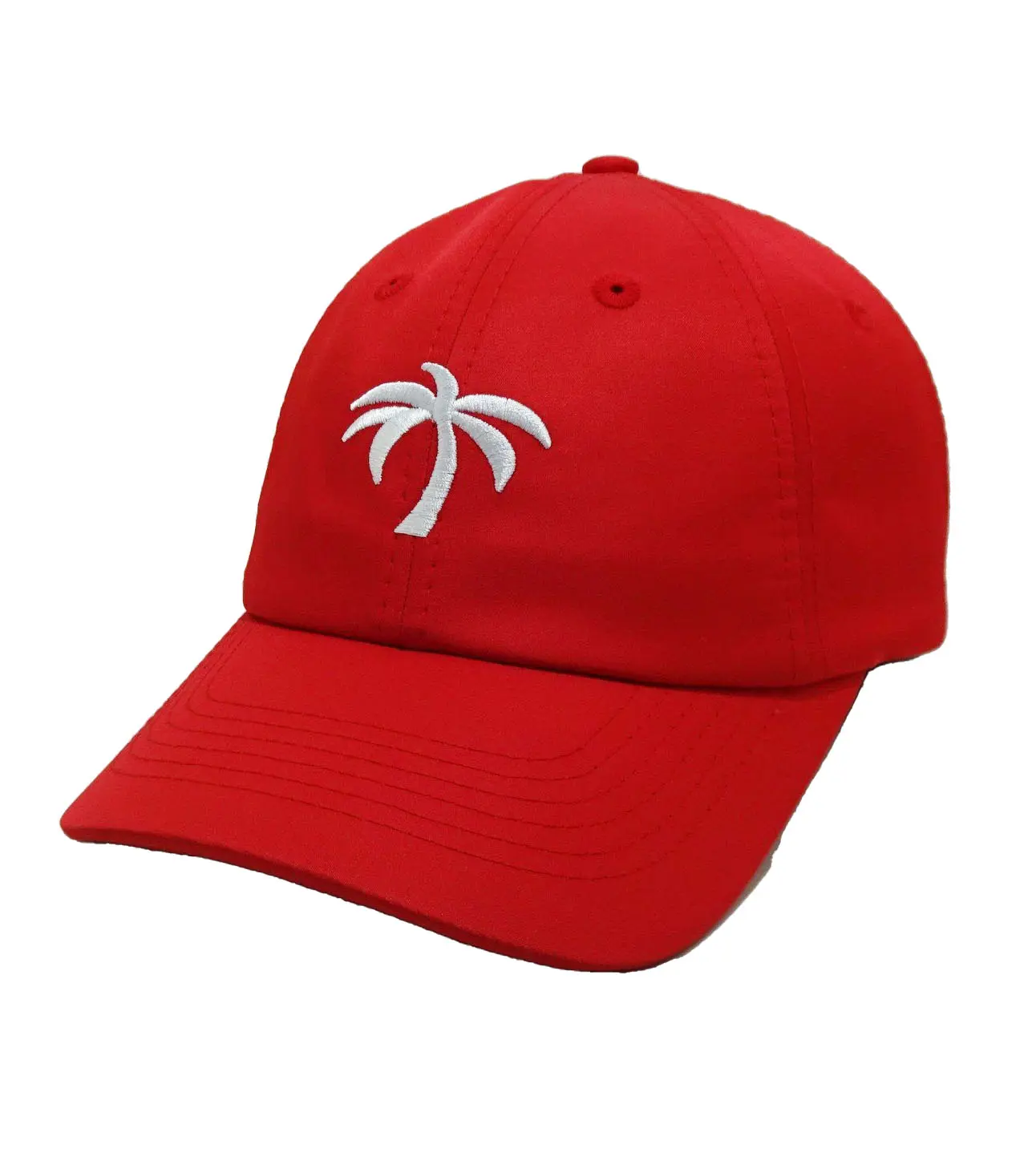 Green Baseball Caps with Embroidery Palms Tree Sport Hats in Vietnam Factory High Quality Baseball Caps One Size