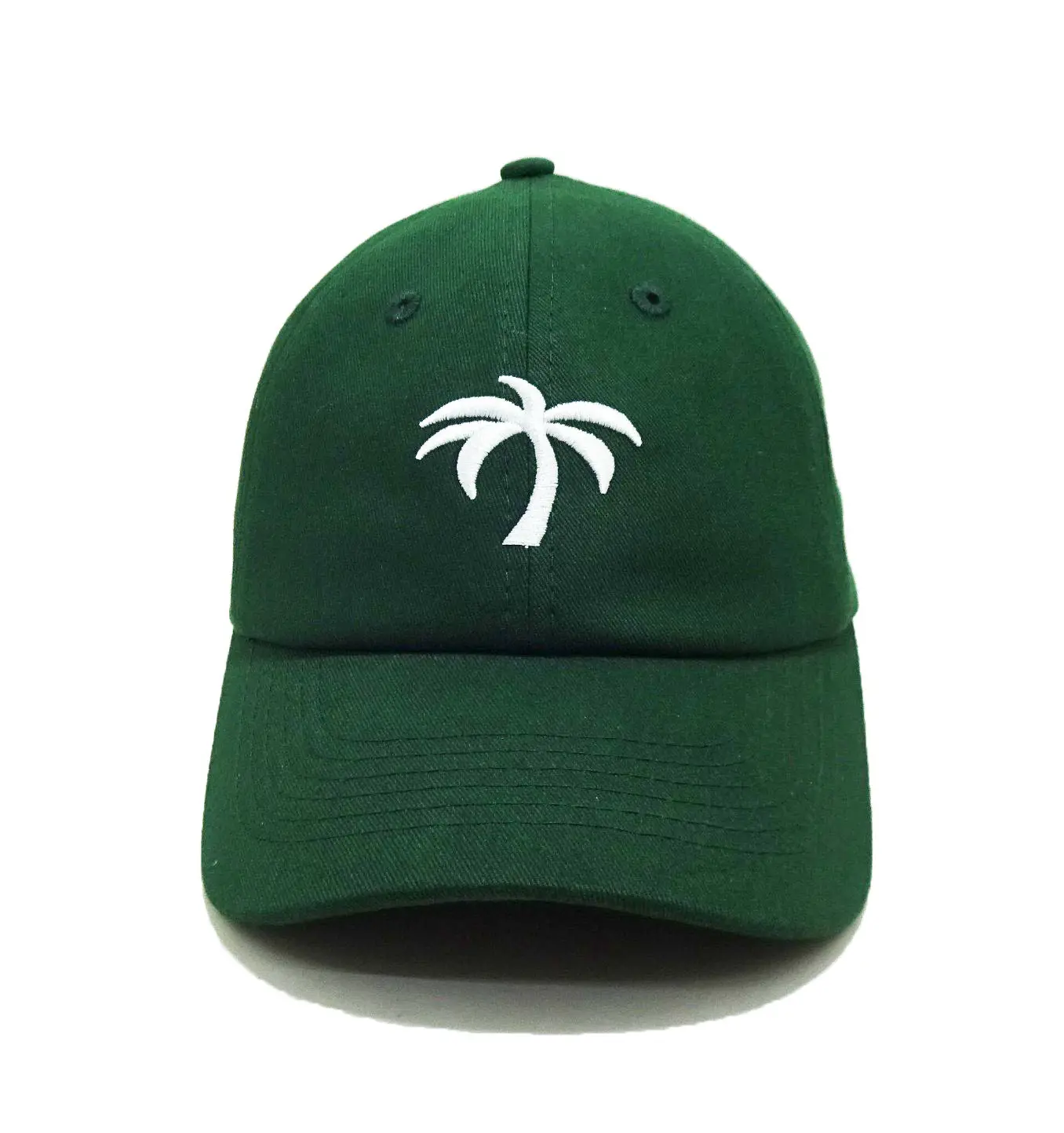 Green Baseball Caps with Embroidery Palms Tree Sport Hats in Vietnam Factory High Quality Baseball Caps One Size 6