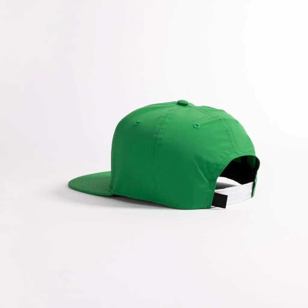 Green Color 6-Panel Flat Brim Custom Logo High Quality High Profile 65% Cotton and 35% Polyester Fabric Outdoor Snapback Caps 4