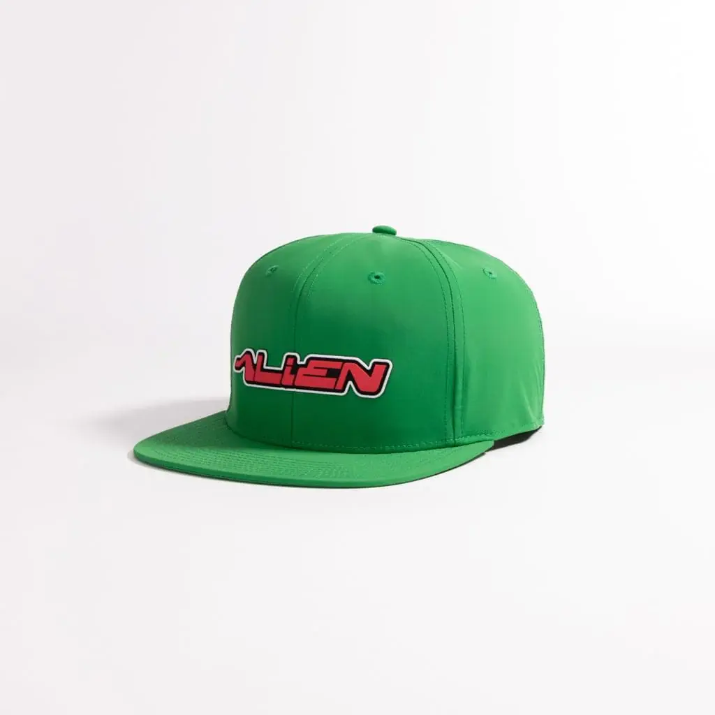 Green Color 6-Panel Flat Brim Custom Logo High Quality High Profile 65% Cotton and 35% Polyester Fabric Outdoor Snapback Caps 1